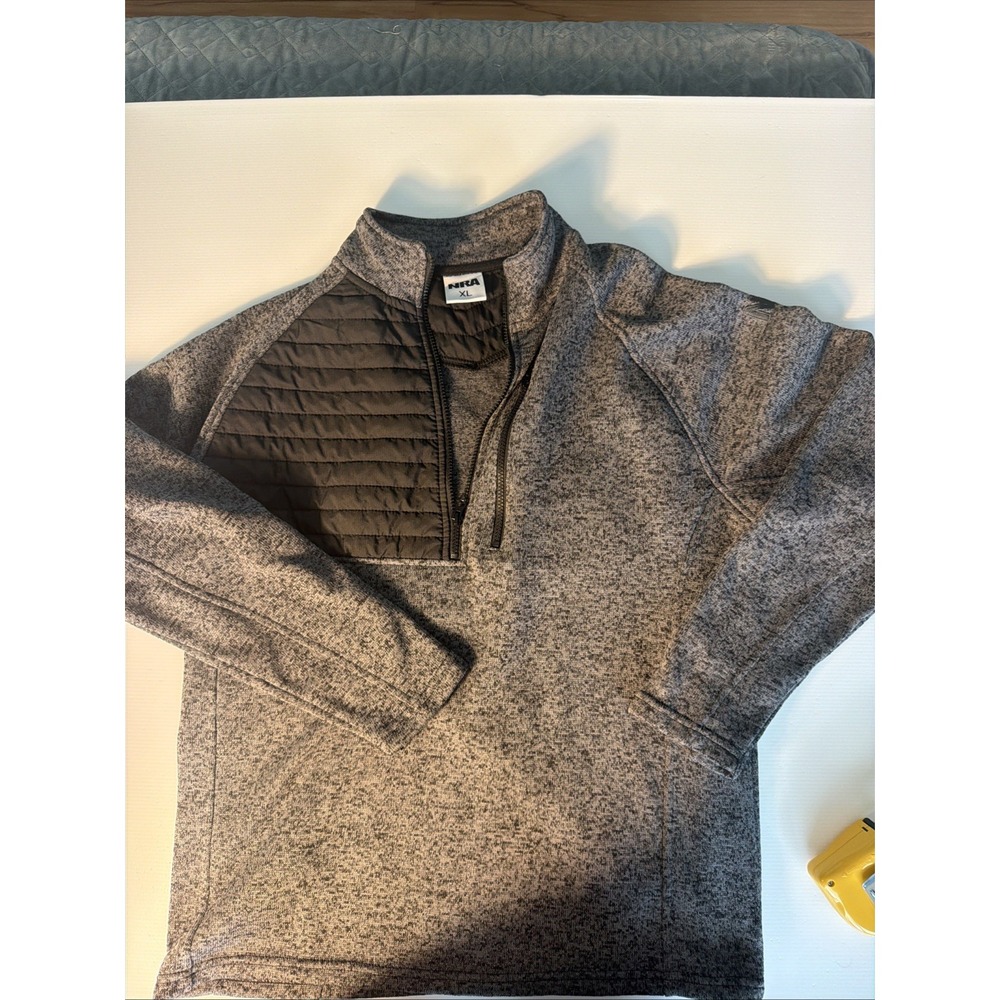 Pre Owned Men's Pullover Sweater 1/4 Zipper Size XL Color Grey By NRA